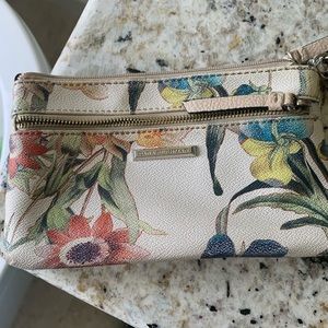 Flowered print wristlet